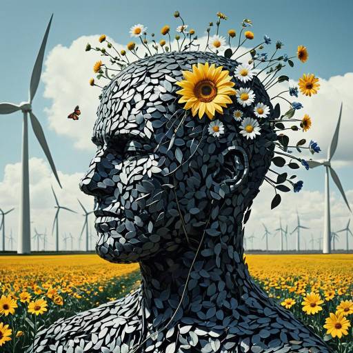 Surreal Floral Energy Visionary Head