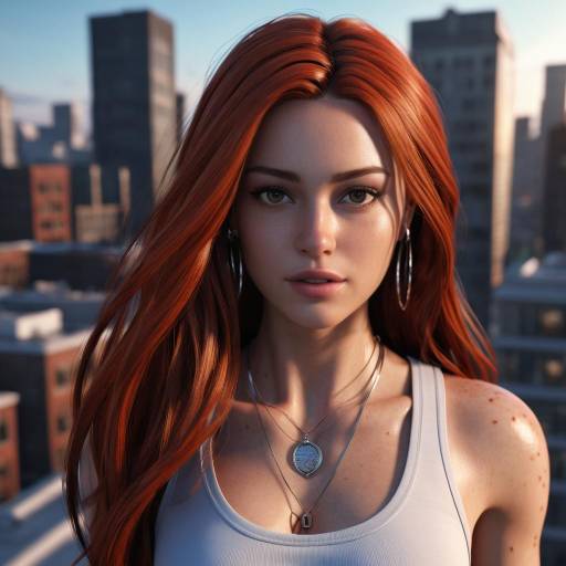 Sophisticated Girl on Urban Rooftop