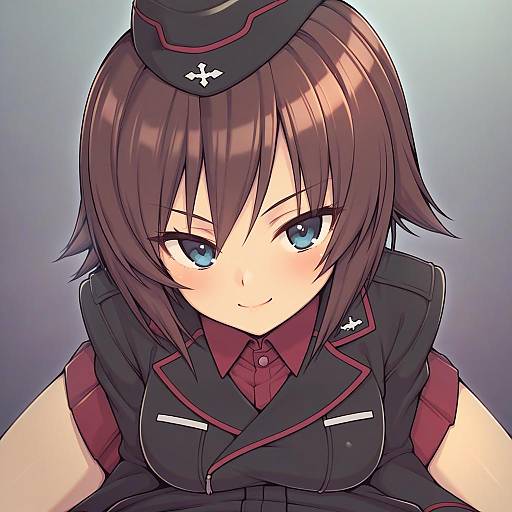 Illustration of Hida ema, girls und panzer in the style of Everyntrge