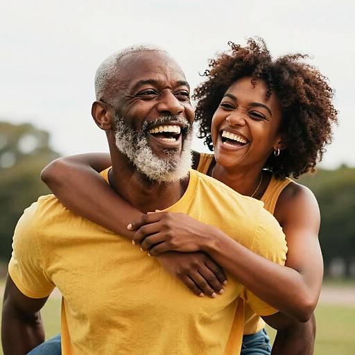 Joyful Outdoor Portrait of Black Couple