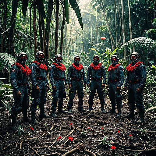 Futuristic Soil Scientists in Caribbean Jungle