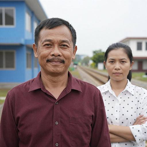 Outdoor Portrait of Two Asian Adults