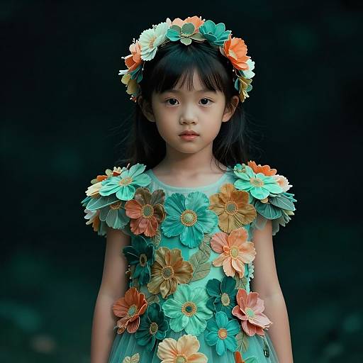 Young Girl in Flower Armor