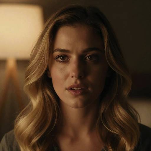 Intense Portrait of a Woman in Warm Light