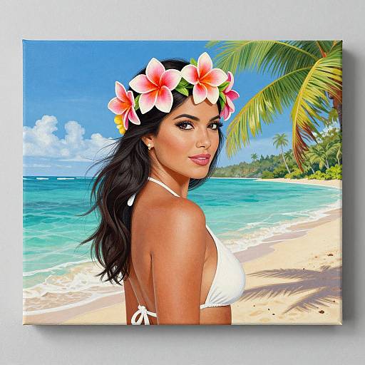 Vibrant Tahiti Beach Portrait