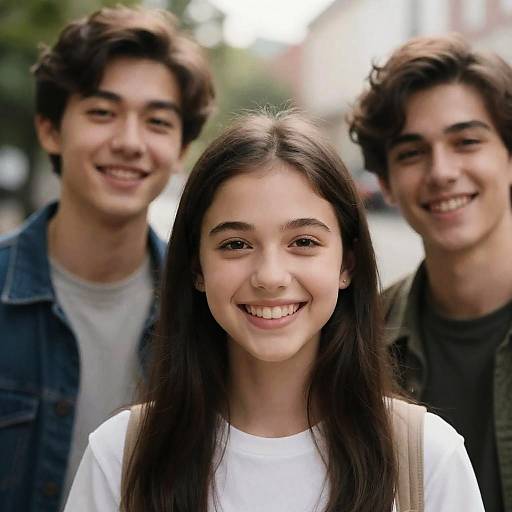 Joyful Girl Portrait Realistic Style