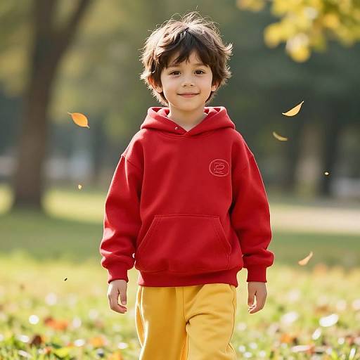 Cheerful Boy in Sunny Park