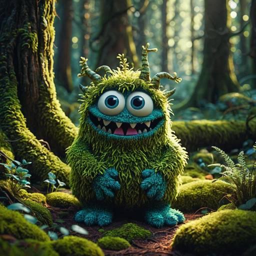 Shy Moss Monster in Enchanted Forest