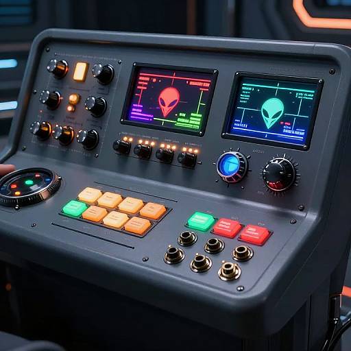 Futuristic Alien Spacecraft Control Panel