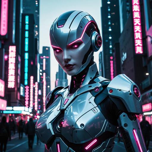 Cinematic Android in Neon Metropolis