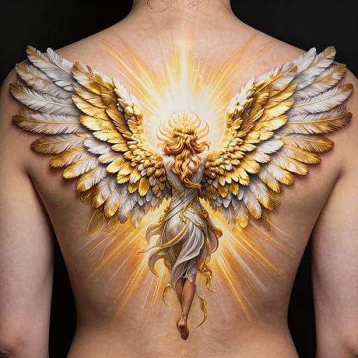 Hyper-Realistic Seraphim Wings Tattoo