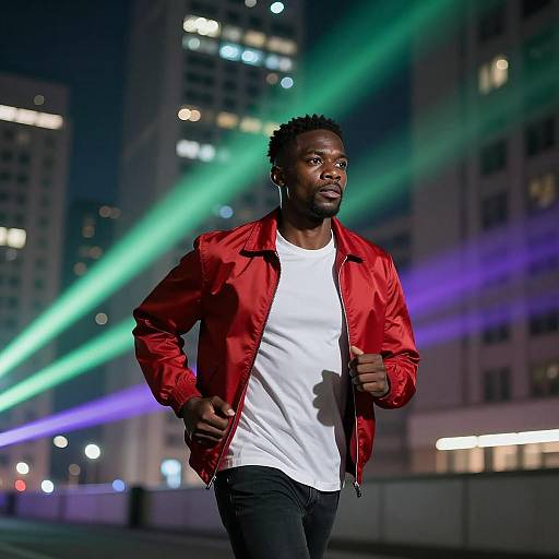 Vivid Night Run Through Neon City