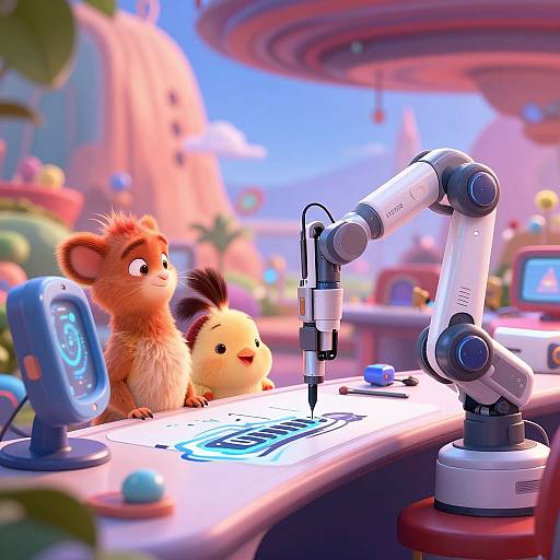 Futuristic Pixar AI Art Studio