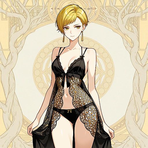 Elegant Art Deco Fashionista Illustration