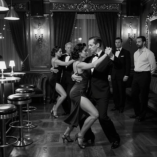 Elegant Nightclub Tango in Monochrome