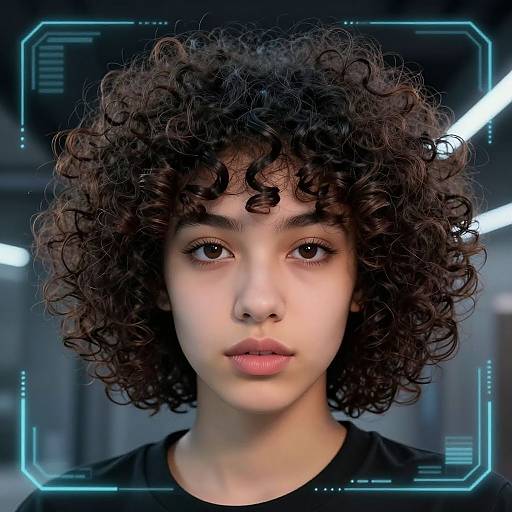 Futuristic Curly Hair Filter Selfie