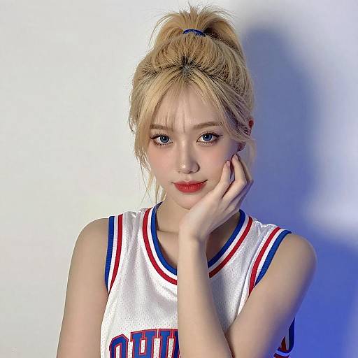 Young Woman in Basketball Tank Top