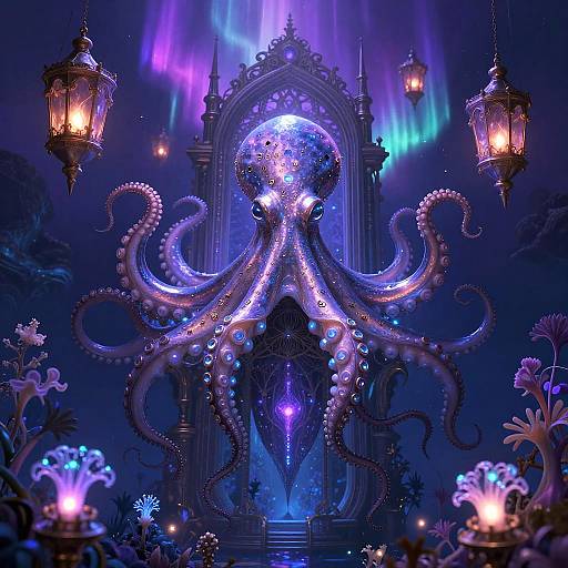 Octopus Oracle in Submerged Lantern Cathedral