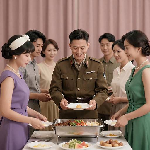 Buffet Gathering with Friends and Family