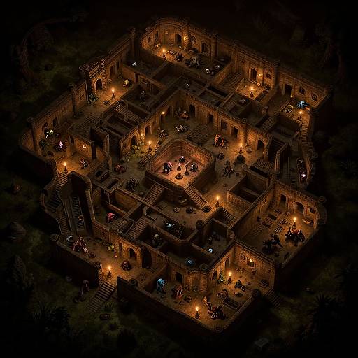 AI-Generated Complex DnD Dungeon Map