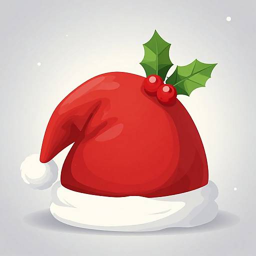 Whimsical Santa Hat with Holly