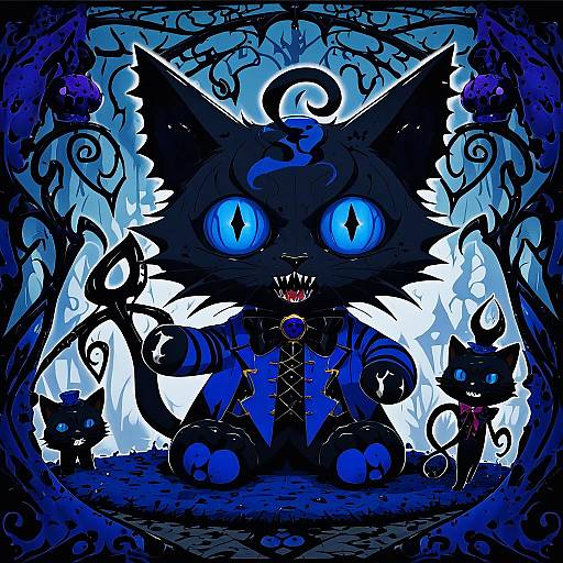 Illustration of Grim (twisted wonderland), twisted wonderland in the style of Akitetsu