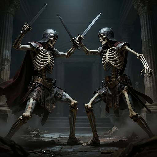 Skeleton Soldiers' Duel in Ancient Greece