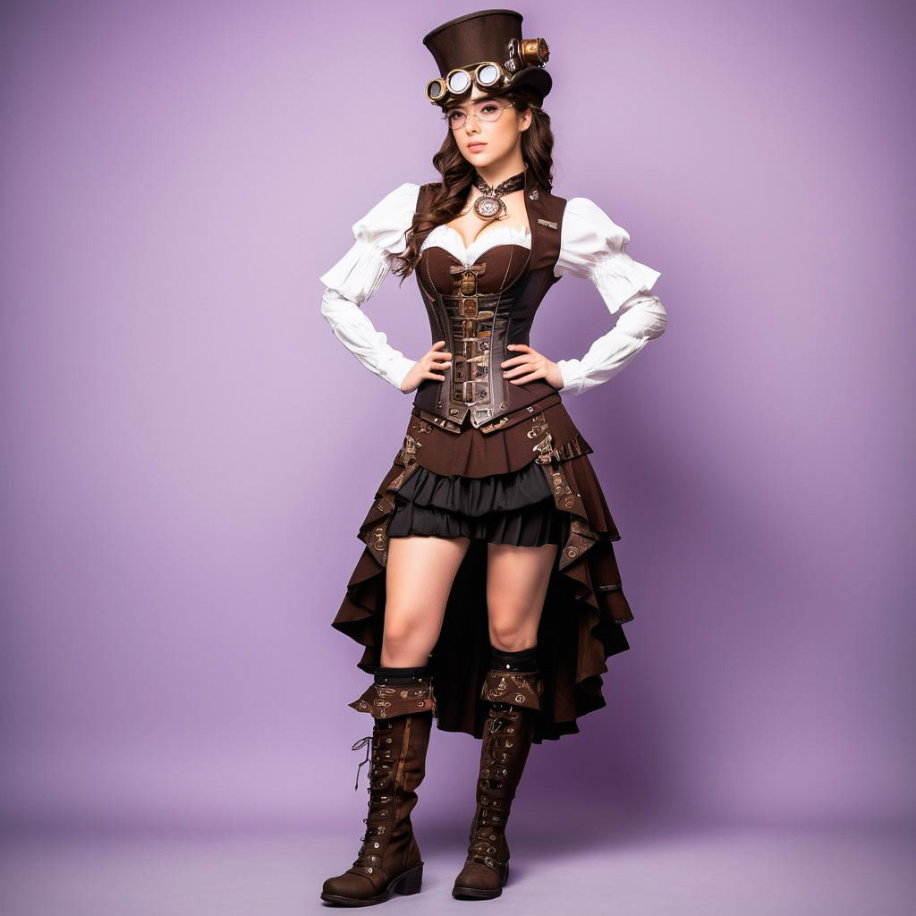 Whimsical Steampunk Tinkerer in Lilac