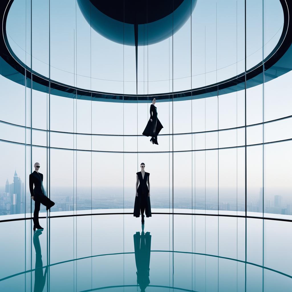 Aerialists in Gravity-Defying Fashion Pavilion