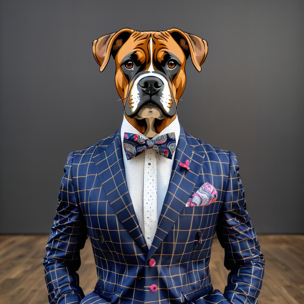 Boxer in Elegant Suit and Accessories