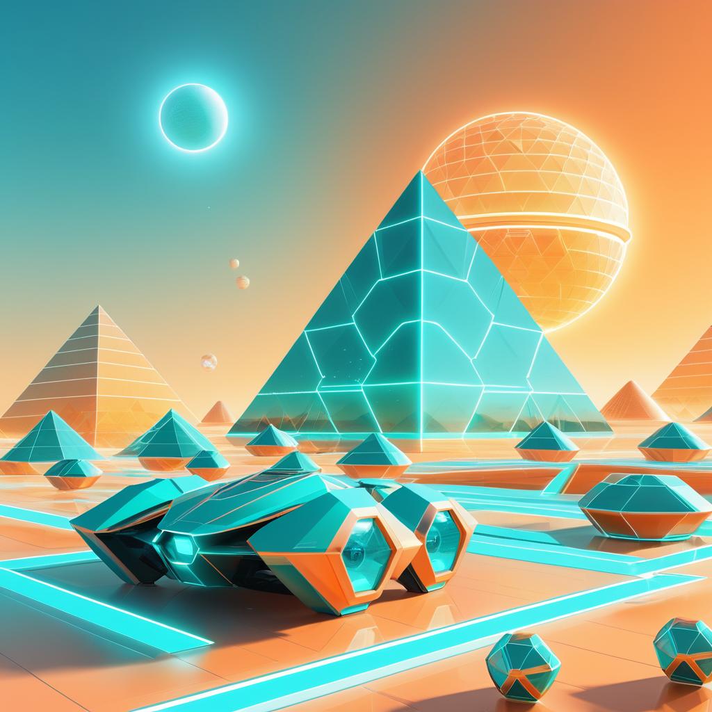 Futuristic Hexagon Web Design Concept Art