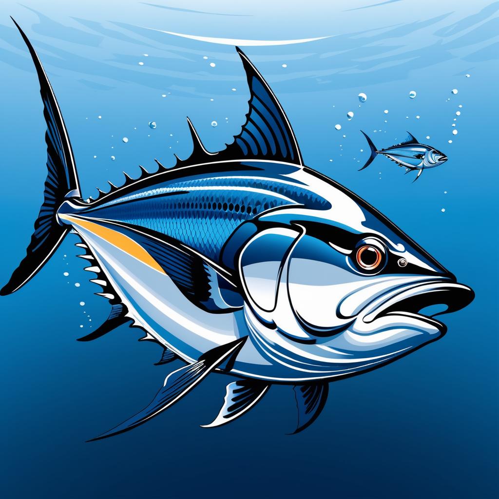 Dynamic Blackfin Tuna Logo Illustration