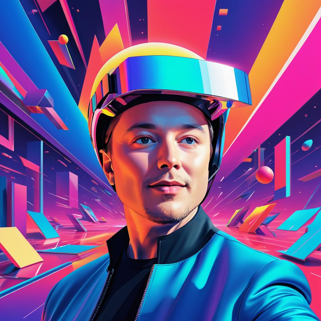 Elon Musk's Futuristic Selfie with Art