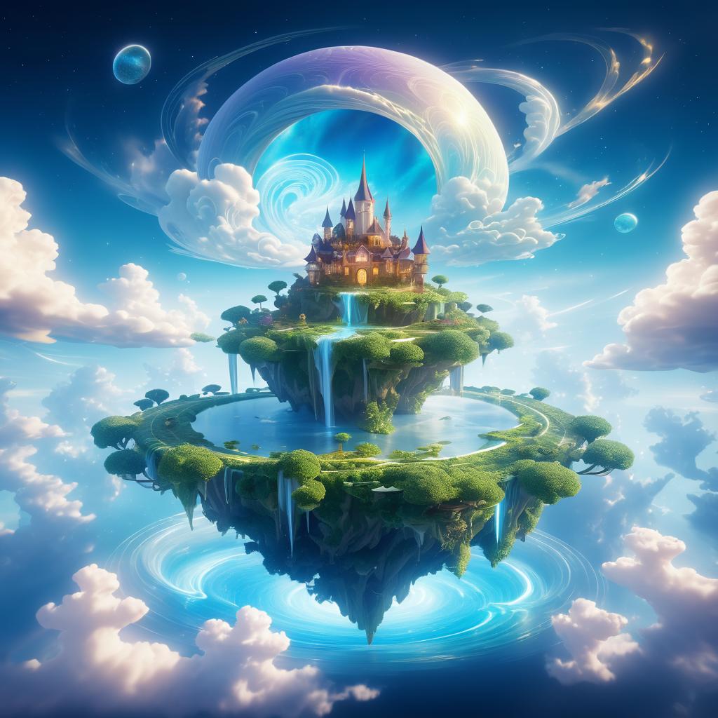 Enchanting Floating Island in a Dreamy Sky