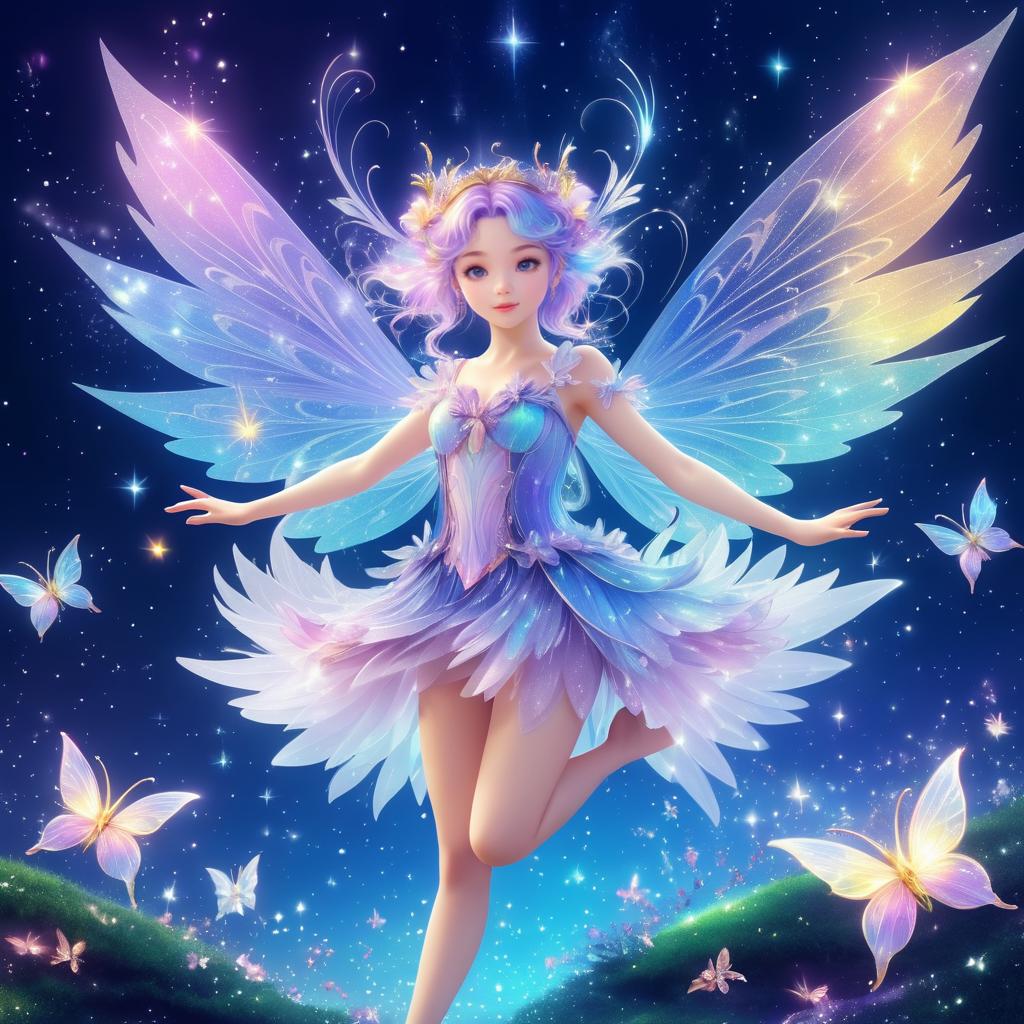 Playful Anime Fairy in Vibrant Fantasy