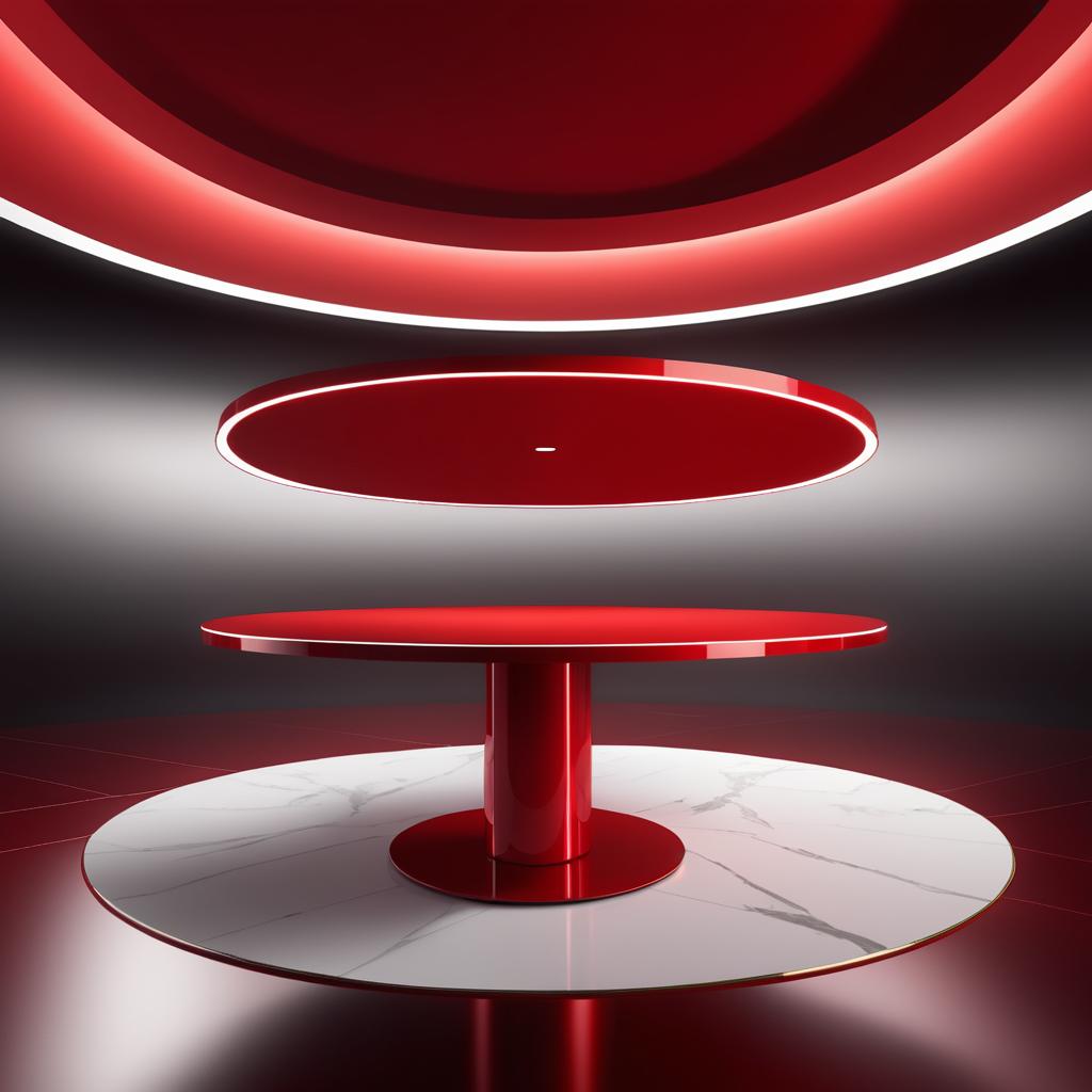 Stunning 8K Circular Red Table Design