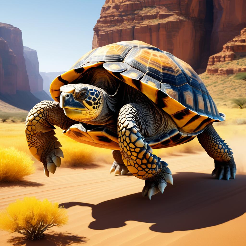 Galloping Tortoise-Canyon Hybrid in Savanna