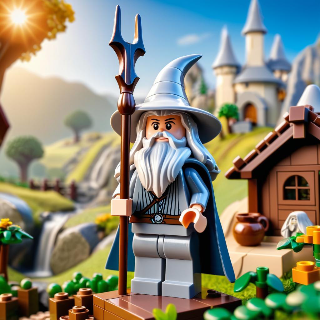 Gandalf as a Detailed Lego Figurine