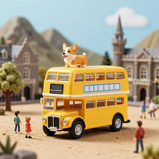 Miniature Corgi Bus in Dublin