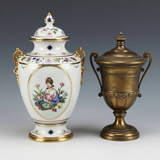 Victorian Porcelain with Bronze Urn