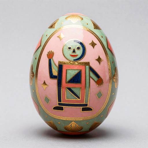 Funereal Brightly Decorated Easter Egg
