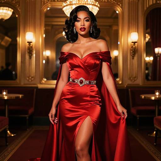 Doja Cat Vintage Hollywood Red Gown