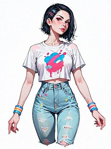 Stylish Young Woman in Casual Streetwear