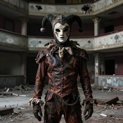 Shadowy Jester in Abandoned Theater
