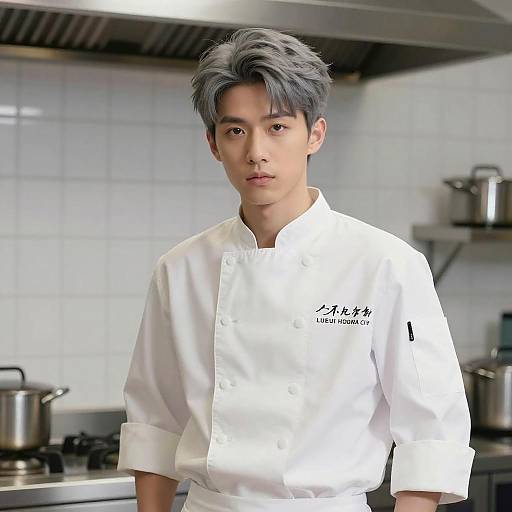 Ash Gray Hairstyle on Chef