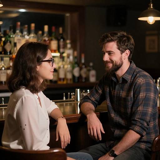 Dimly Lit Bar Couple Portrait