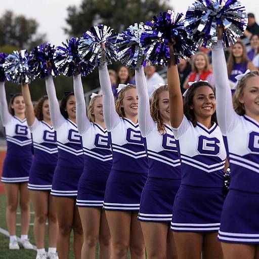 Cheerleaders in Evening Light Celebration