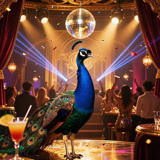 Dazzling Peacock in Lavish Cabaret