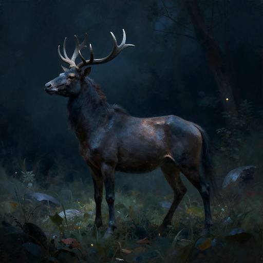 Magical Night Faun in Nature