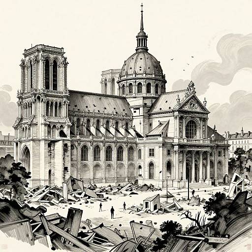 Post-Apocalyptic Paris Textile Art